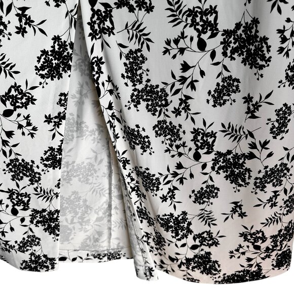 Banana Republic black flower print maxi dress rushed front spagetti straps S - Picture 6 of 7